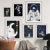 Astronaute Chambre d'Enfant Art Mural Peinture sur Toile Coloré Espace Système Solaire Planète Affiche Impression Images Murales Pour Décoration Chambre de Garçon