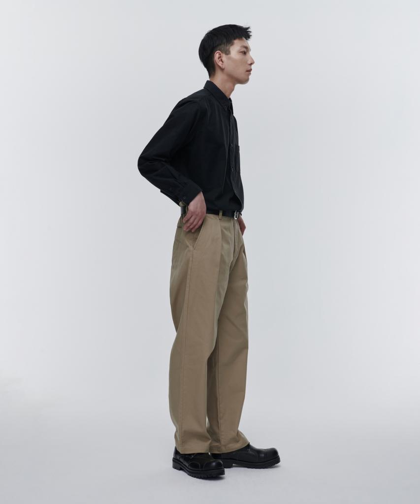 Musinsa Standard Reverse One-Tuck Regular Fit Chino Pants [Beige]