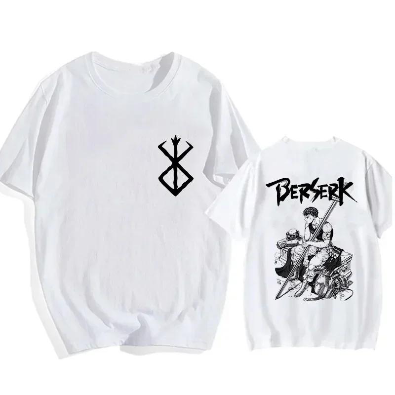 Plus Size Japanese Anime Harajuku Berserk Guts Eyes Print Funny T Shirt Graphic T-shirt Manga Streetwear Tshirt Top Hip Hop Tees
