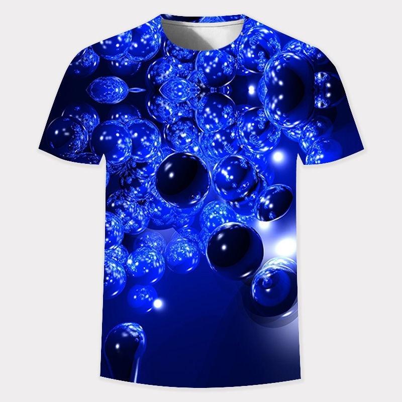 Gold-patterned T-shirts Everywhere, and 3D-printed Summer Short-sleeved Tops for Both Men and Women Are Comfortable