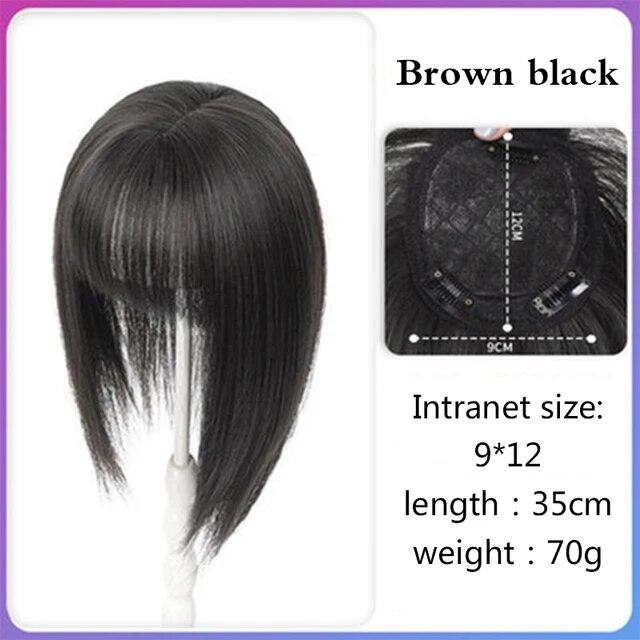 PAGEUP Synthetic 3D Bangs 25CM Invisible Seamless Head Hair Air Bangs Overhead Natural Invisible Increase Hair Volume