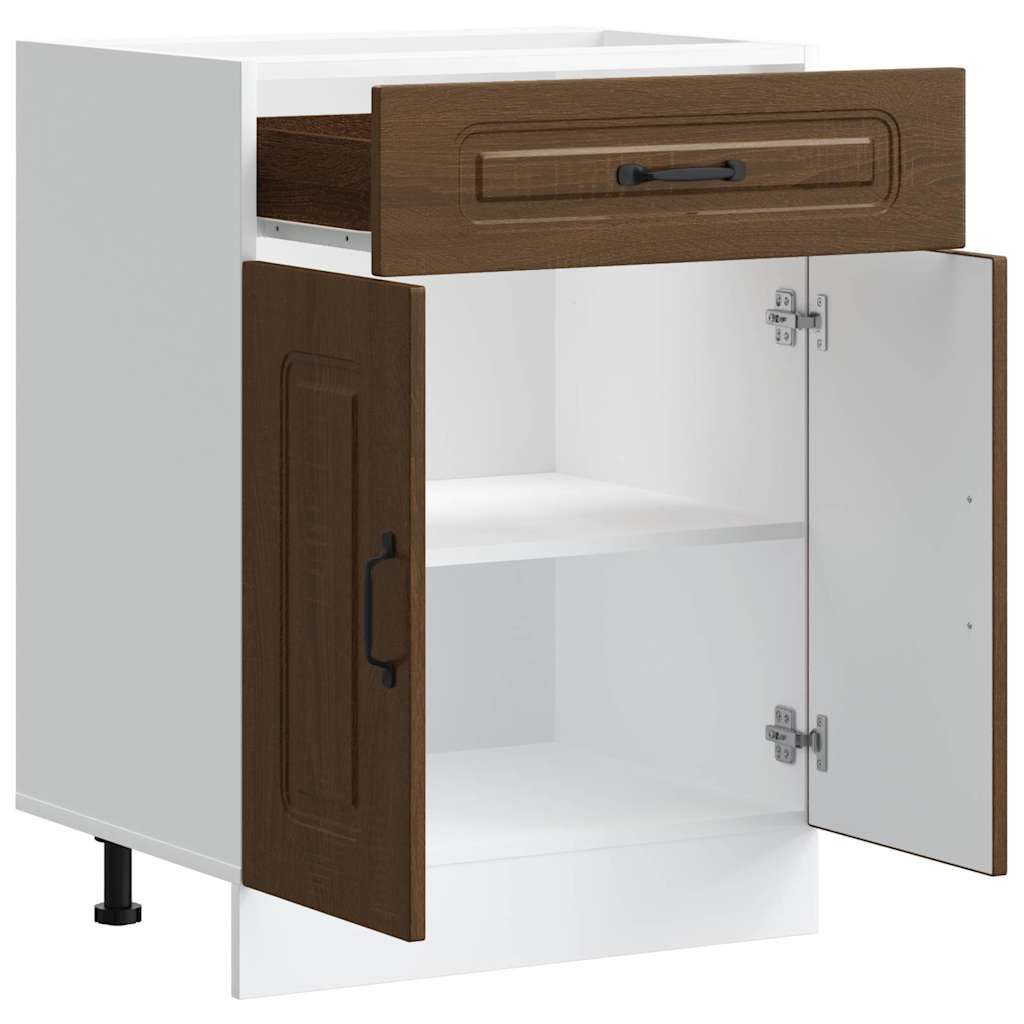 Vidaxl Kitchen Base Cabinet, Kalmar, Brown Oak