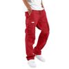 Spring and Autumn Men's Patch Overalls Pure Cotton European and American Drawstring Tie Feet Multi-pocket Four Seasons Casual Pants Straight
