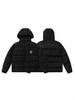 Chaqueta de Invierno con Capucha para Hombre CrossTrapstar con Bordado en la Espalda - Abrigo de Algodón Holgado Estilo Hip Hop Streetwear Americano