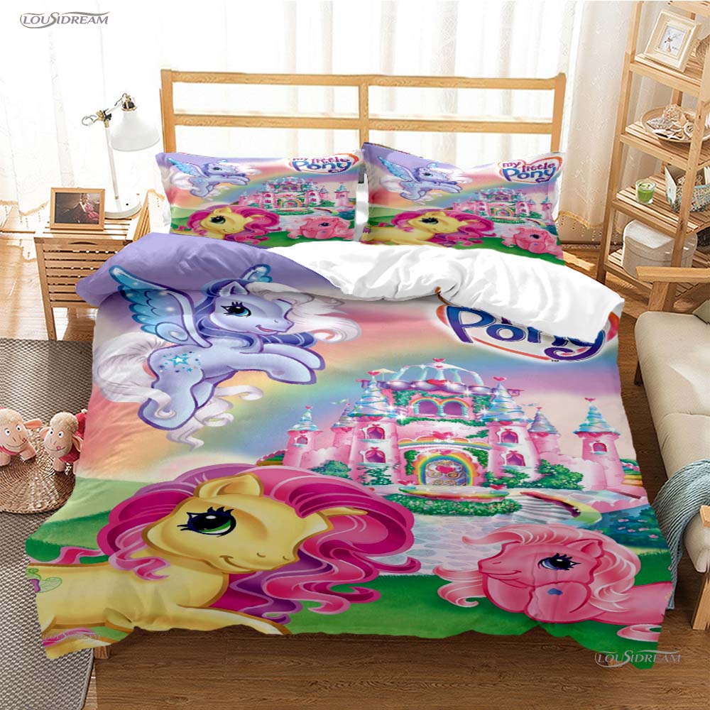 My Little Pony Cartoon All Season Duvet Cover Comforter Bedding Sets Soft Quilt Cover And Pillowcases Single/Double/Queen/King