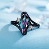 Trendy geometrische zwarte gouden kleur ringen markiesvorm regenboog zirkoon ringen voor vrouwen feest verjaardagscadeaus creatieve sieraden