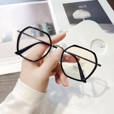 Fashion Anti-Blue Flat Glasses Xiaohongshu Square Frame Glasses Frame For Women With Big Face And Thin Glasses Frame