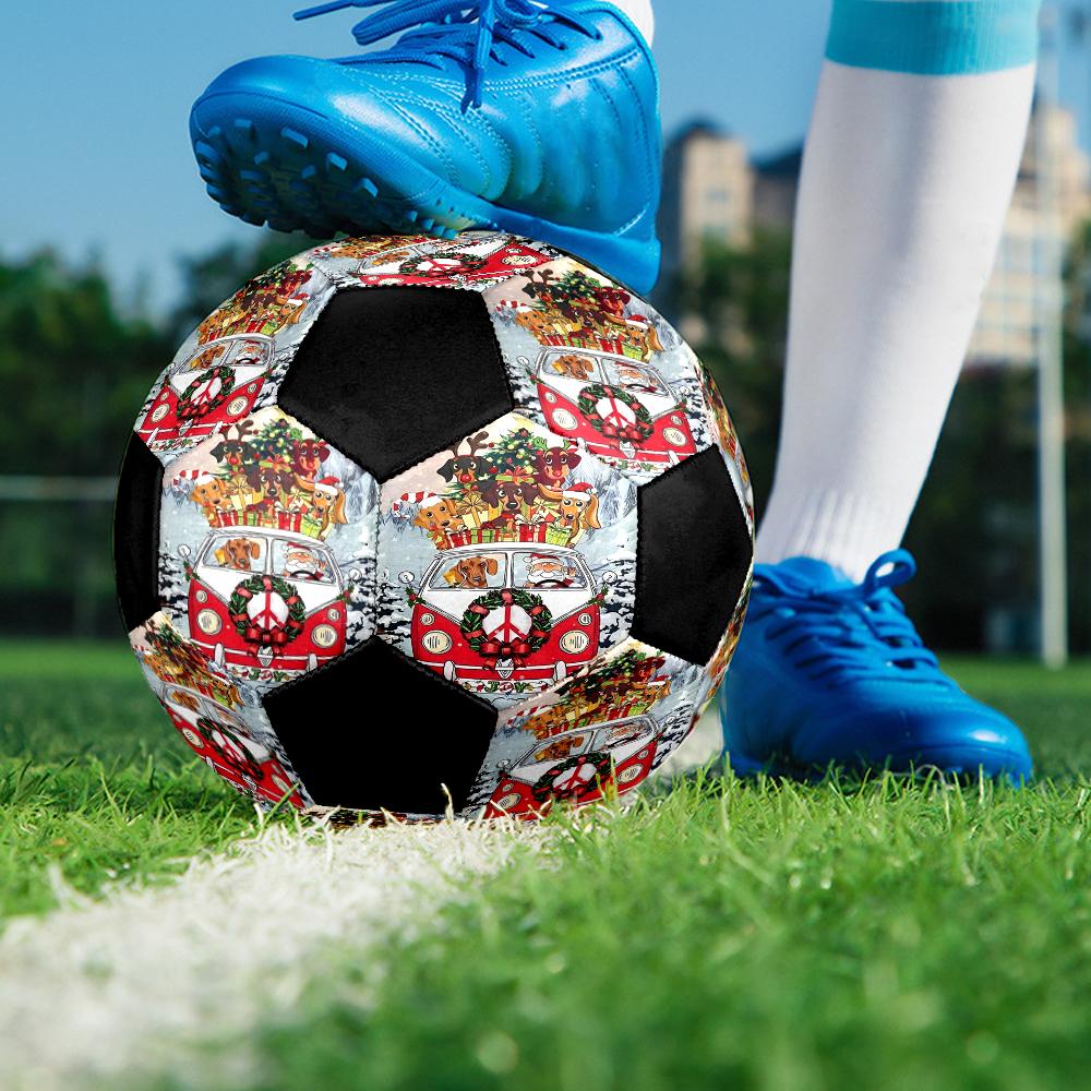 Christmas Dog Theme Size 5 Soccer Ball, Suitable for Both Indoor and Outdoor Matches, a Gift Suitable for Everyone.
