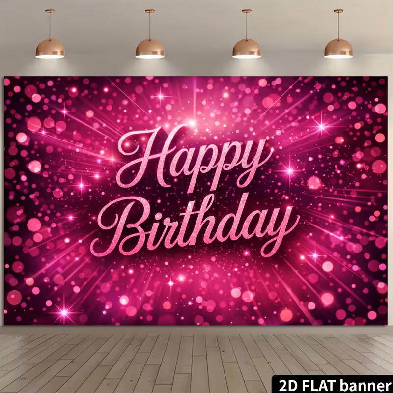 2D Rosa Glitzer Bokeh Geburtstag Hintergrund Banner Alles Gute zum Geburtstag Party Fotokabine Hintergrund