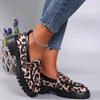 Trendy Leopard Print Loafers Women Autumn Casual Suede Platform Anti Slip Plus Size Versatile Single Shoe