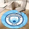 Manchester City, Futbalový znak Stolička podložka Okrúhly koberec Kancelársky koberec, Možno prať v práčke, Protišmykový, Vhodný do obývacích izieb, Spální