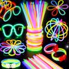 48pcs 8inch Colorful Glow Sticks with Connectors - Bulk Fluorescent Vibrant Party Supplies & Favors for Bracelets, Necklaces ZSY