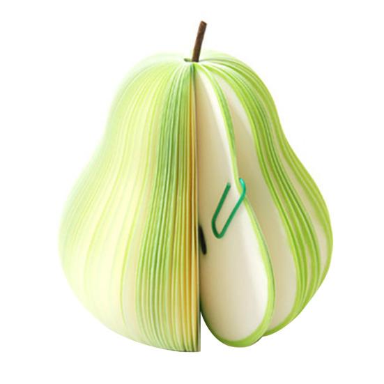 100 Pages Pear Shape Sticky Notes Fruit Shape Portable Scratch Paper Notepads Desk Decor Office Supplies