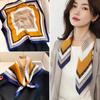 New silk scarf women's fashion versatile sense 70 square scarf neck protection scarf spring and autumn retro scarf tied bag