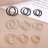 Boucle d'oreille créole dorée pour femmes Mode Couleur noir argent Punk Boucles d'oreilles homme Boucles d'oreilles créoles Hip Hop Bijoux Unisexe