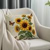 1 Stück Sonnenblumen Schmetterling Kissen Kissenbezug Polyester Kissenhülle Dekokissen Kissenbezug Haus Auto Sofa Dekor