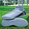 Breathable Unisex Turf Trainers PU Woven Upper Rubber TF Studs Anti-Slip Wear-Resistant Men Outdoor Soccer Shoes
