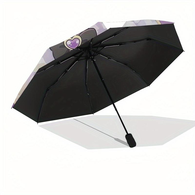 Kuromi,Cute Automatic Umbrella-Foldable, Durable 8-Bone Design, Compact and Stylish, Great for Camping, Halloween, Christmas, Mother's Day T