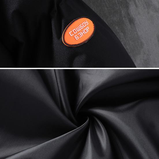 Men Autumn Winter Hooded Long Sleeve Coat Fake Two Pieces Pockets Zipper Placket Jacket Windproof Thickened Cotton Outwear