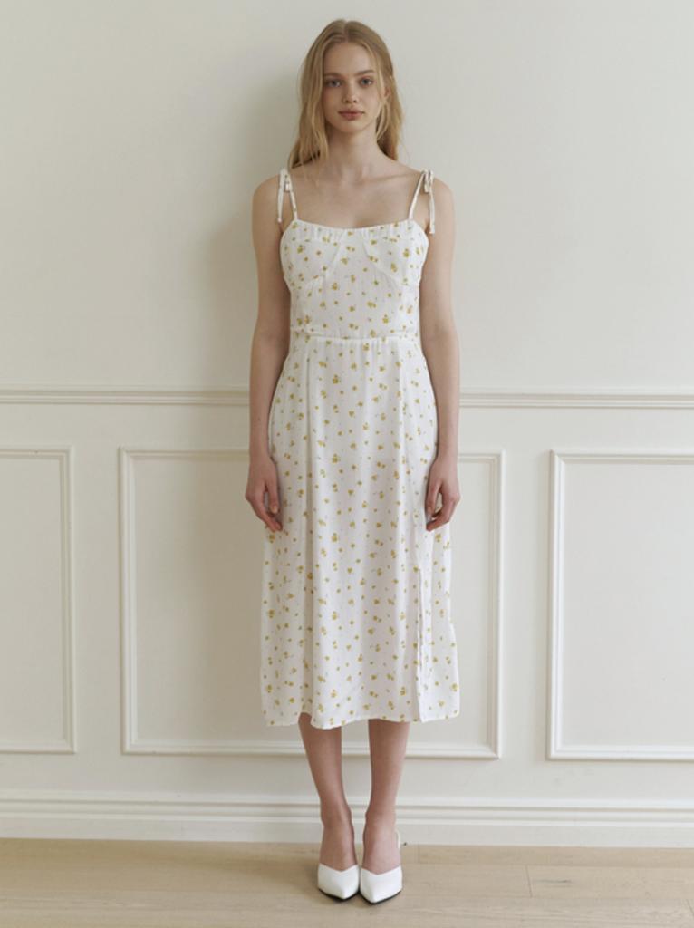 Kinder Baby Bloom Flower Ribbon Dress - White