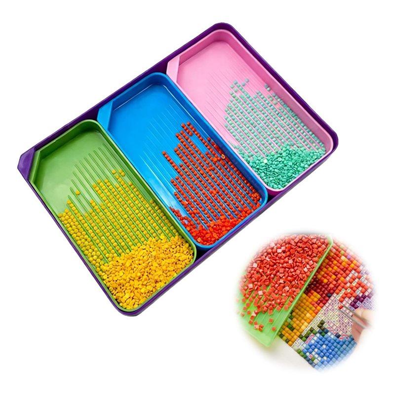 J1UL1N Rhinestone Tray Organizer, Art Trays, Art Storage Containers Kit, For DIY Crafts Rhinestone Beads, Painting