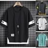 Camiseta de manga corta de verano estilo Harajuku de Corea, camiseta blanca y negra, ropa de calle, camiseta de gran tamaño de hip hop, camisetas para hombre, ropa