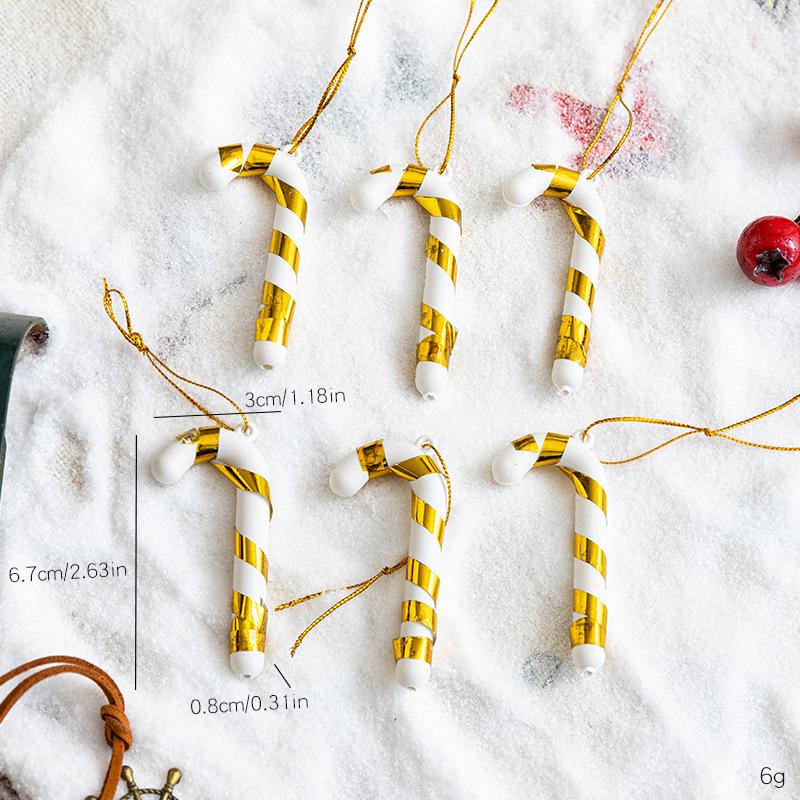 Rot und Weiß Zuckerstangen Weihnachtsbaumschmuck - Silber Gold Handgefertigte Dekorationen