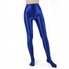 Damen Metallic Glänzende Leggings Fake 2-Teiler Hohe Taille Dehnbar Strumpfhose für Yoga Fitness Sporthose