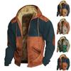 Herren Winter Print Jacke Herren Casual Trend Reißverschluss Kapuzenjacke