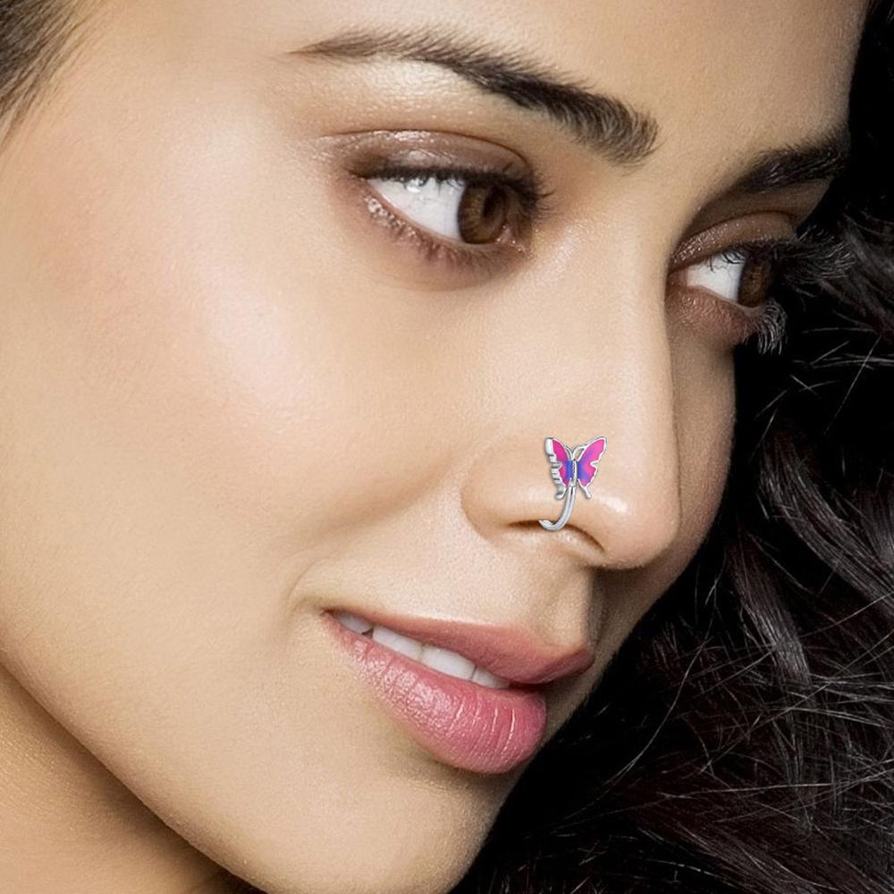 Motýlí spona do nosu Falešný prstýnek do nosu Piercing Šperky Prsteny do nosu Falešný kroužek do nosu Falešný kroužek do nosu Obruč Falešná přepážka Falešný kroužek do nosu Falešné kroužky do nosu pro ženy