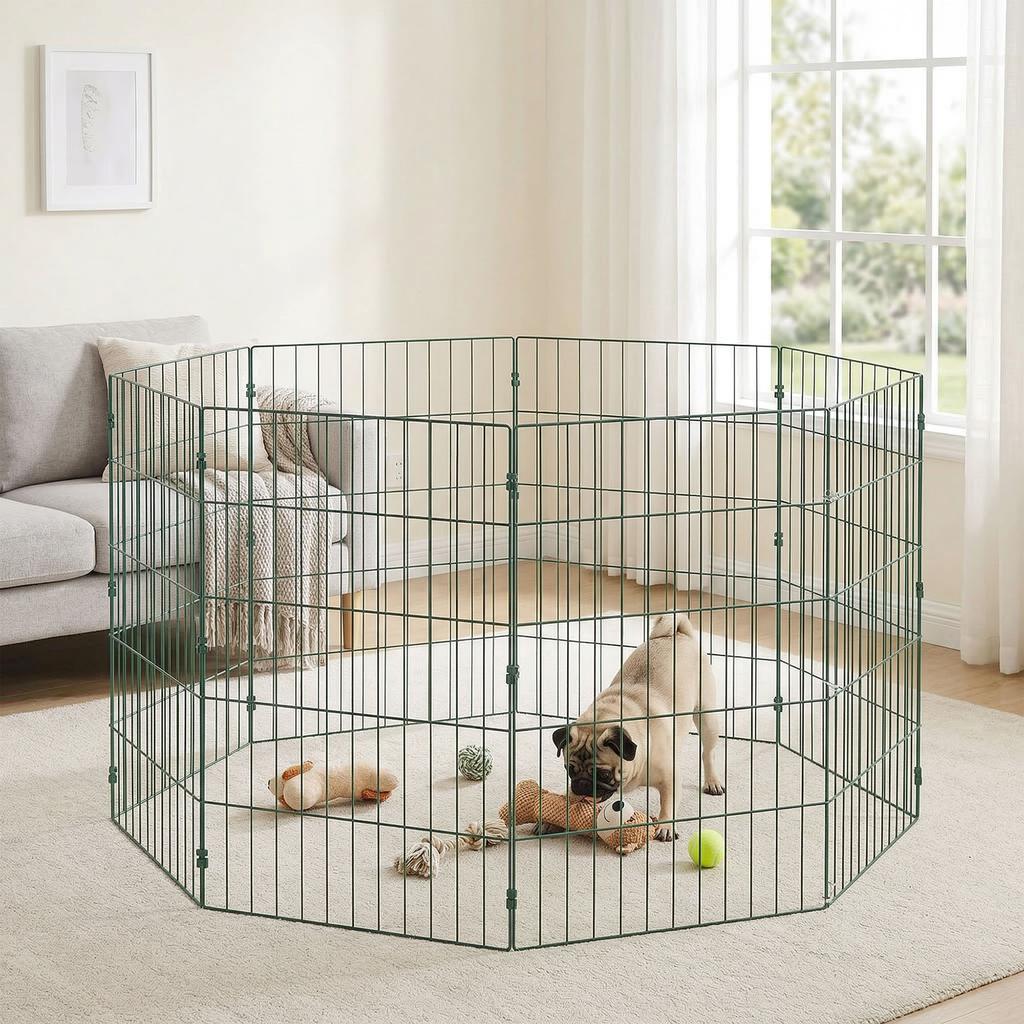 8 Panel Pet Playpen for Medium Dogs Indoor Outdoor 80 Cm Height