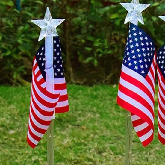 Patriotic Flag LED Pathway Stake Lights Independence Day Solar Light Waterproof Easy Installation Garden Stake for 4th of July & Memorial Day
