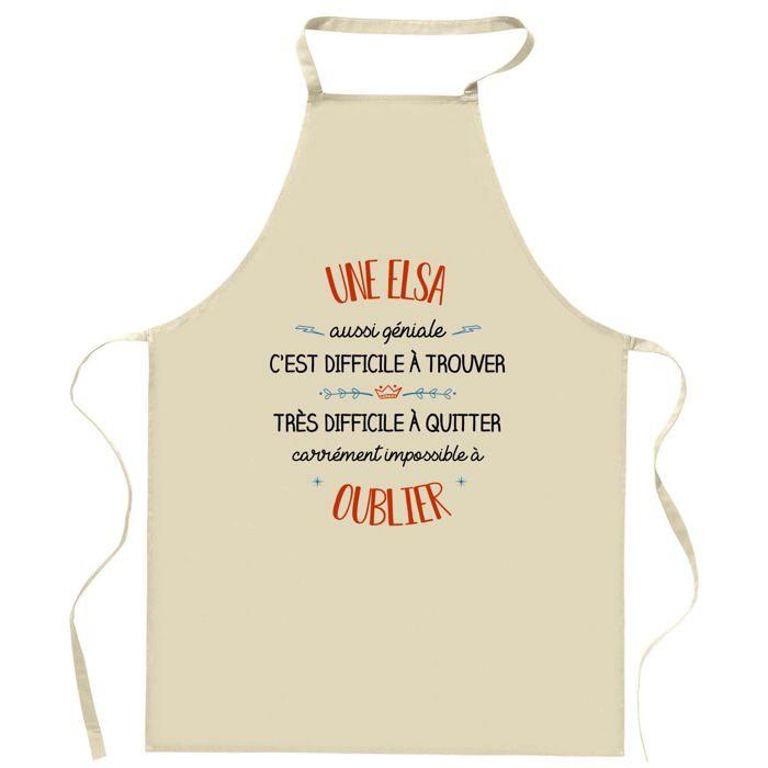 Tablier de cuisine - Une Elsa Aussi Géniale - Impression Bretonne - Coton robuste lavable 40°C - Impression réalisée en France