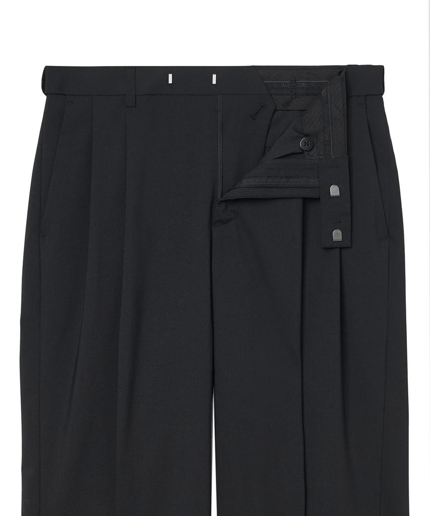 MUSINSA STANDARD [Cooltandard] Real Wide Hidden Banding Slacks [Dark Gray]