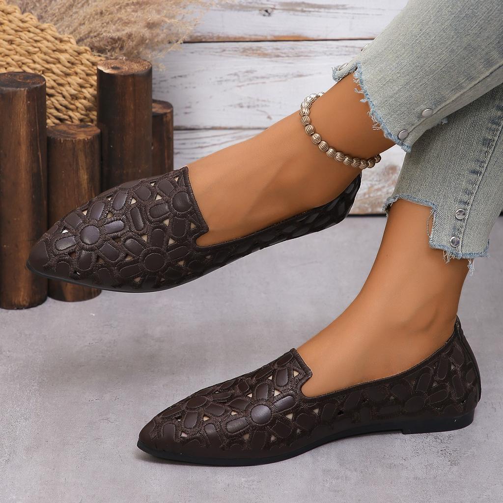 Fashion Women's Flats Casual Pointed Toe Single Shoes Female 2025 Spring Summer New Slip-on Flat Breathable Shallow Shoes Zapatos Mujer