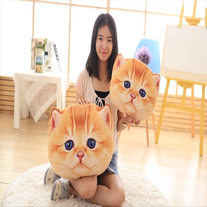 1PC Cat Pillow Car Cushion Cute Cat Shape Nap Pillow Cute Seat Cushion Plush Toys Animal Pillow