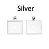 5pcs/lot Square Cabochons Bases Settings Pendant Bezel Trays Fit 25mm Glass Cabochon DIY Necklace Making