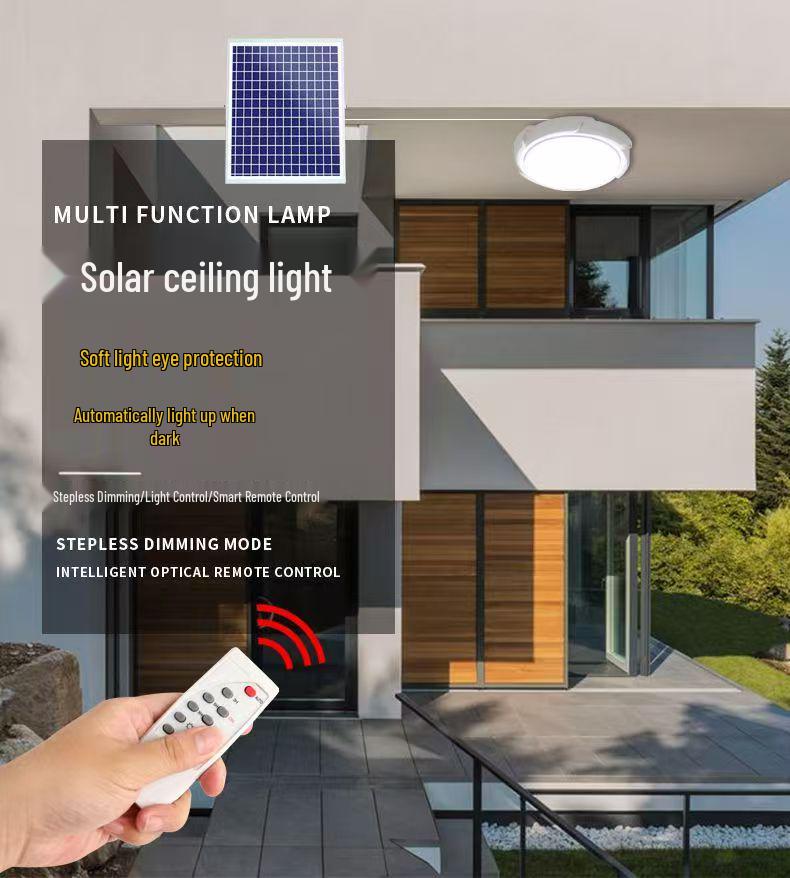 LED Smart Solar Ceiling Light for Indoor & Balcony - Eye Protection & Super Bright