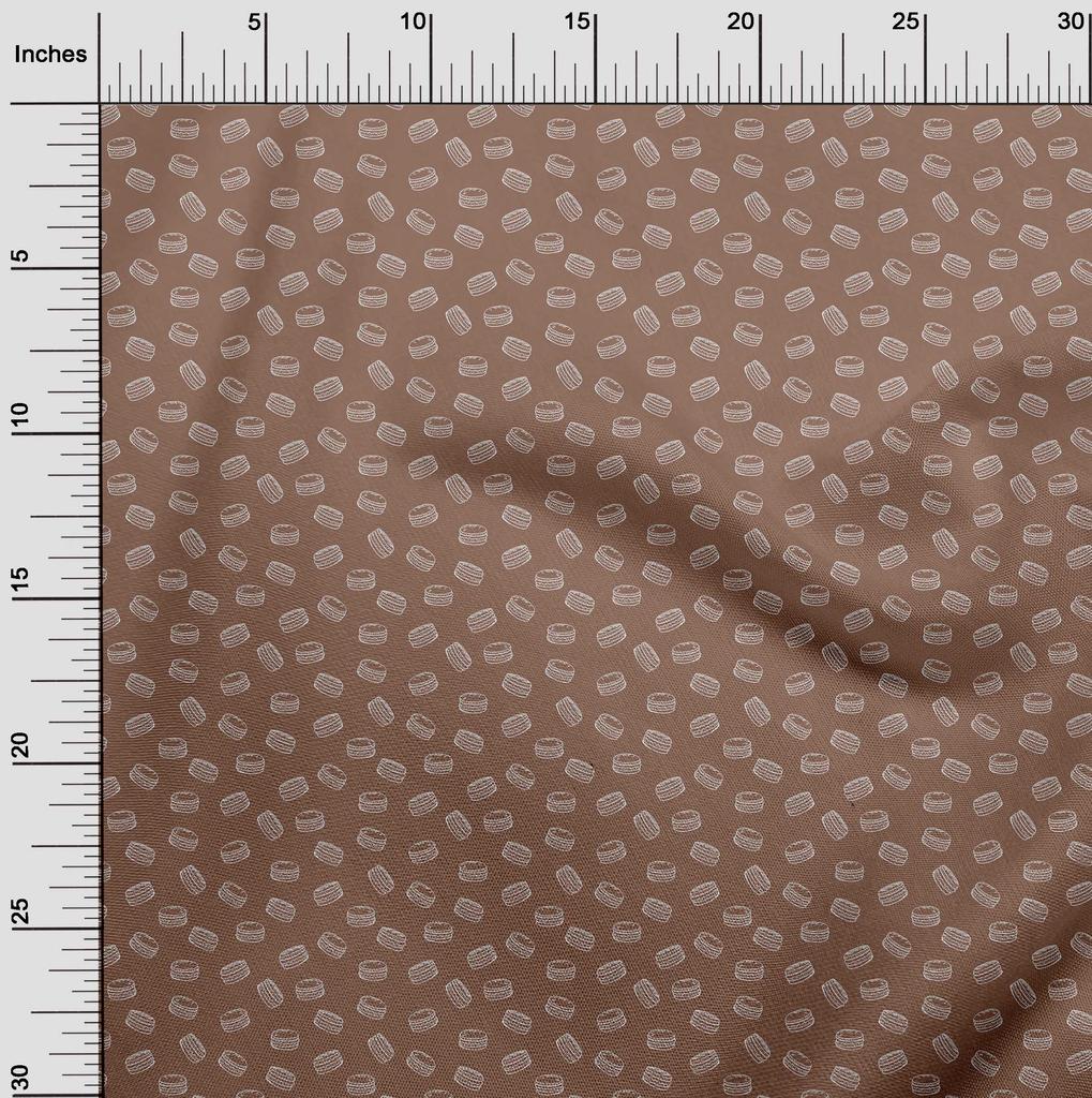 oneOone Tissu Coton Flex Marron Rétro Minimaliste Robe Burger Tissu d'ameublement Tissu Imprimé Au Mètre 40 Pouces