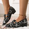 Ladies Shoes 2024 New One Kick Women's Pumps Spring Autumn Pointed Toe Mixed Colors Outdoor Casual Chunky Heels Plus Size Shoes
