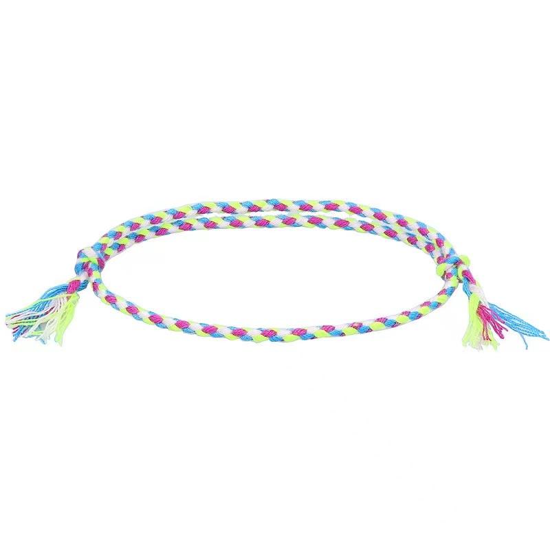 Boho Four Strand Color Handmade Waterproof Woven Thread Wrap Bracelet Simple Rope Knot Bracelet Friendship Bracelets