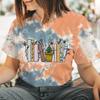 Vêtements Femme WGTD Mode Dame Manches Courtes Imprimé Tops Col O T-shirts Femme Été T-shirt Graphique