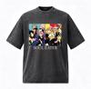 Vintage Washed Anime Soul Eater Graphic Print T Shirts Men's Women Clothing Fashion Cotton Short Sleeve T-shirts Tops Streetwear