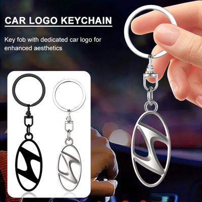 1Pcs 3D Metal Car Badge Keychain Zinc Alloy Keyrings Auto Accessories For Hyundai Accent AMICA Aslan Azera DYNASTY Elantra Equus Galloper