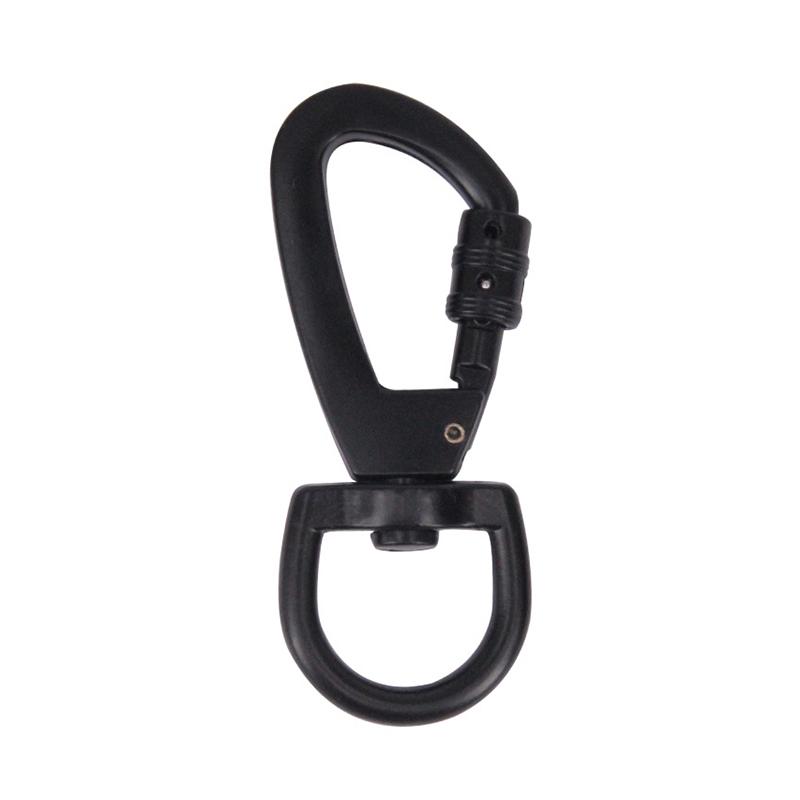 1Pcs Multifunctional D-type Buckle Auto Locking Carabiner With Swivel Rotating Ring For Outdoor Keychain Pet Leash Hook