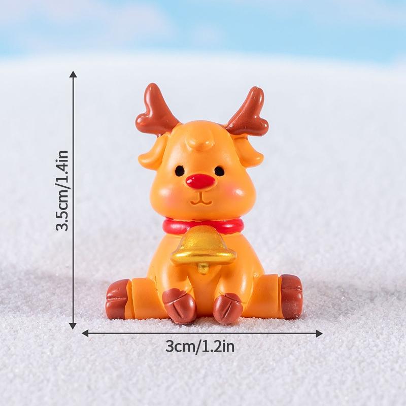 Mini Weihnachts-Schreibtischornament Schneemann Rentier Schneemann Harzfiguren Mikrolandschaft Navidad Xmas Neujahrsdekor