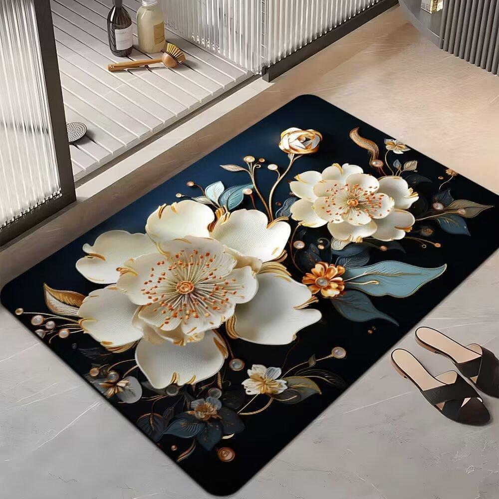 Ins Light Luxury Home Bathroom Floor Mat Absorbent Non-slip Easy To Take Care of Soft Mat Bathroom Door Quick Drying Mat