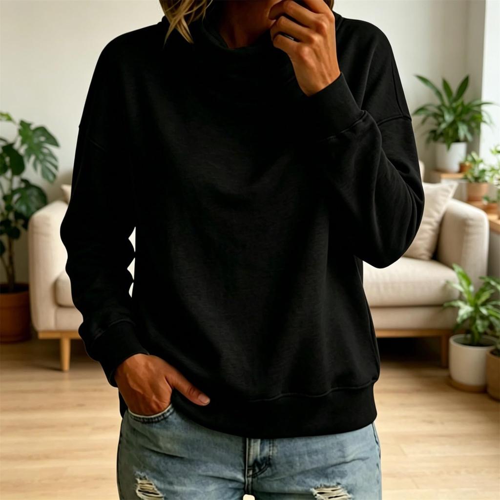 Women's Casual Color Sweatshirt for Everyday Wear