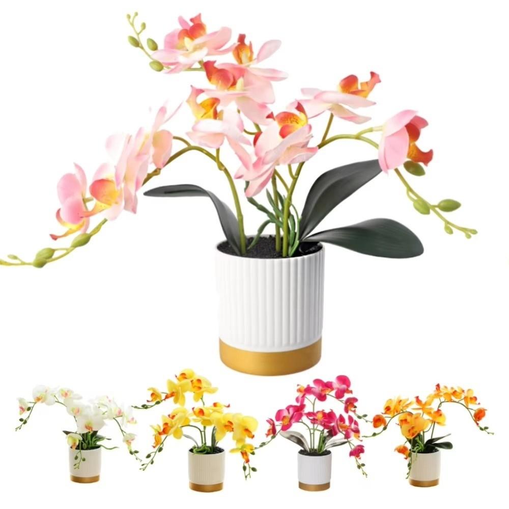 Phalaenopsis Flower Silk Butterfly Orchid Potted Plant Fake Phalaenopsis New Bonsai Orchid