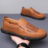 Cow Tendon Sole Sandals Men's Hollow Leather Shoes Soft Sole Soft Leather Casual Cool Leather Shoes Hole Men